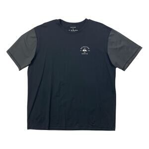 Quiksilver T Shirt Mens XXL Black Short Sleeve Regular Fit Water Beach Tee